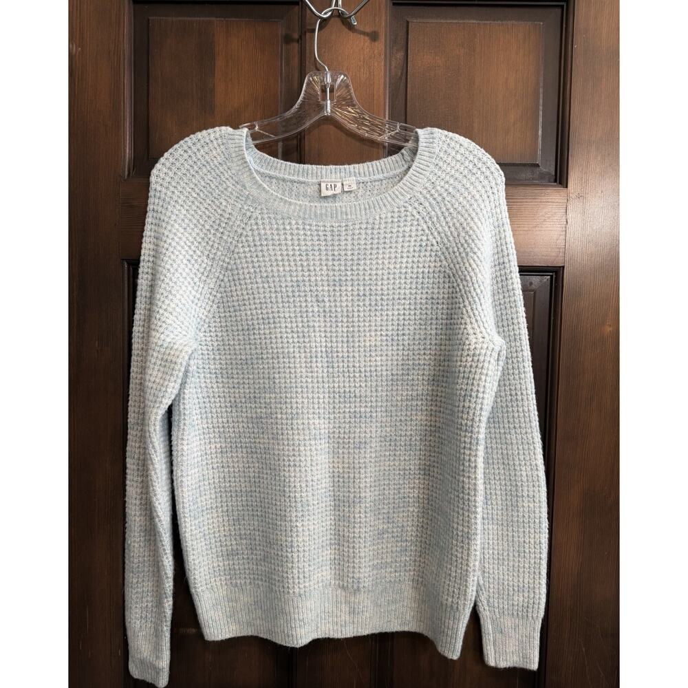 GAP | Womens Wool Blend Knit Pullover Sweater Marled Light Blue- Size XS